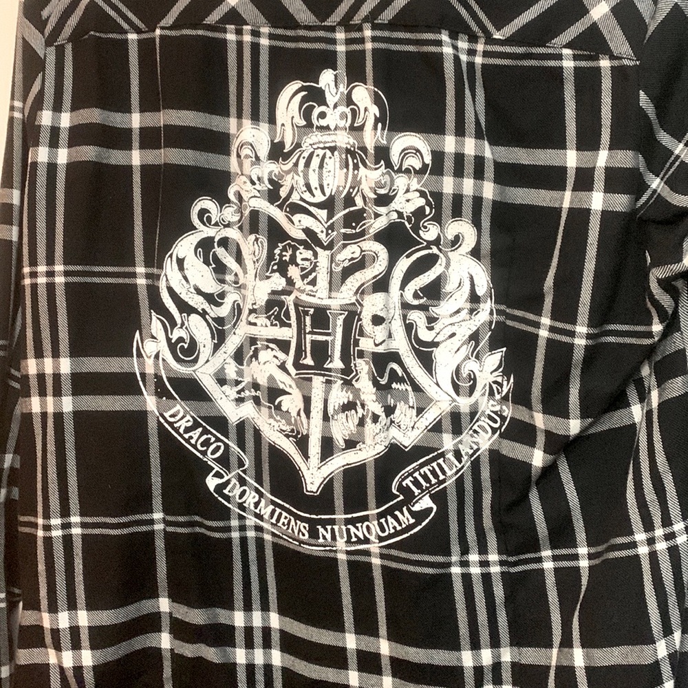 Harry Potter Hogwarts Button Down Plaid Shirt